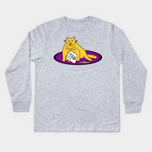 Chonk Cat with Anti Drugs Message Kids Long Sleeve T-Shirt